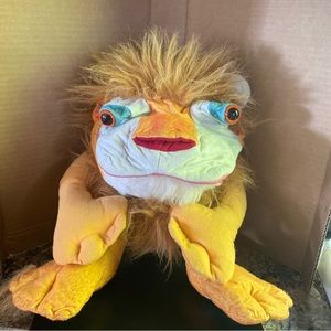 Vintage 1990’s Plush Lion Hand Puppet Scrushkins Rare, So Ugly It’s Cute!